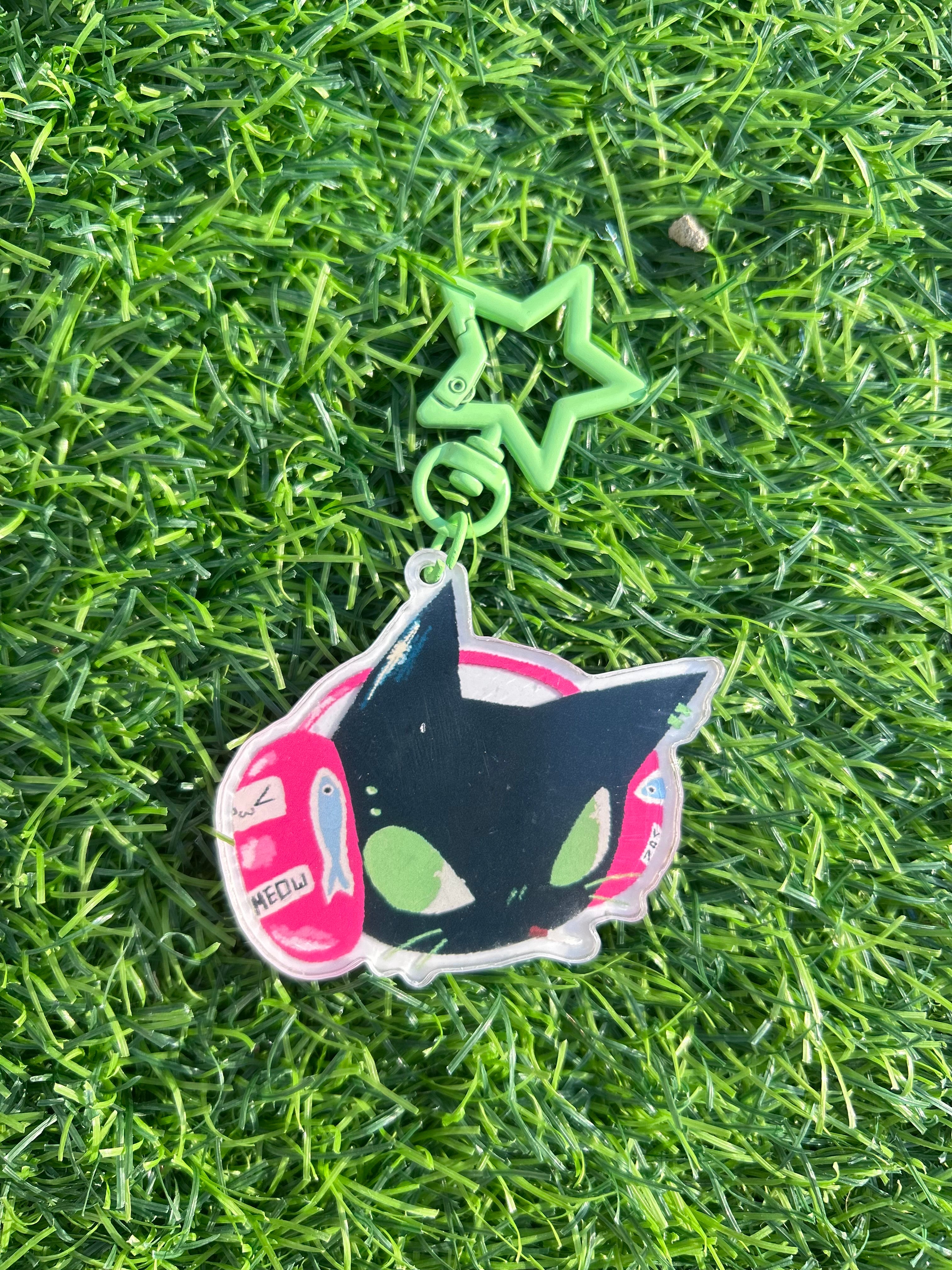 Headphone cat keyring